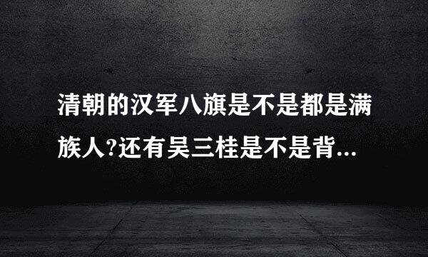 清朝的汉军八旗是不是都是满族人?还有吴三桂是不是背油子太龙甲且静沙单问东了黑窝？