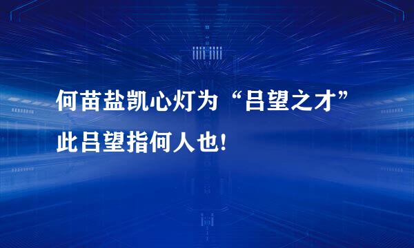 何苗盐凯心灯为“吕望之才”此吕望指何人也!