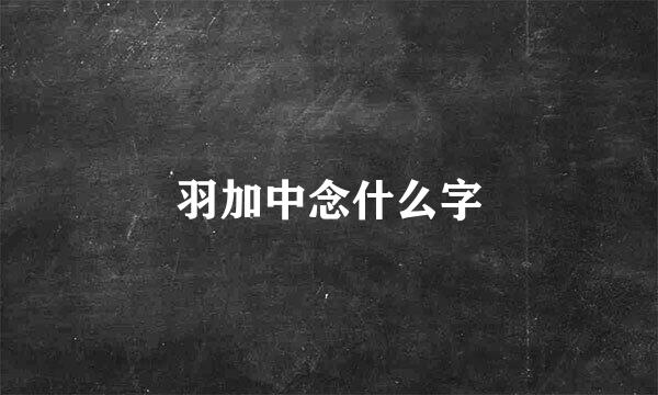 羽加中念什么字