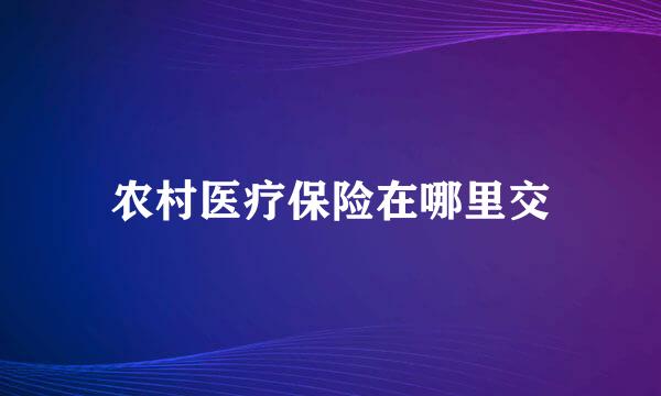 农村医疗保险在哪里交