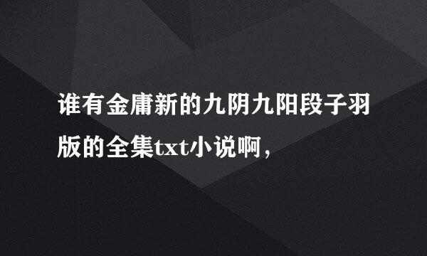 谁有金庸新的九阴九阳段子羽版的全集txt小说啊，