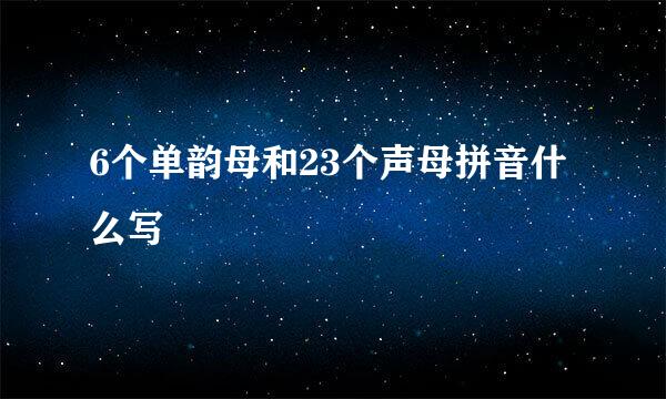 6个单韵母和23个声母拼音什么写