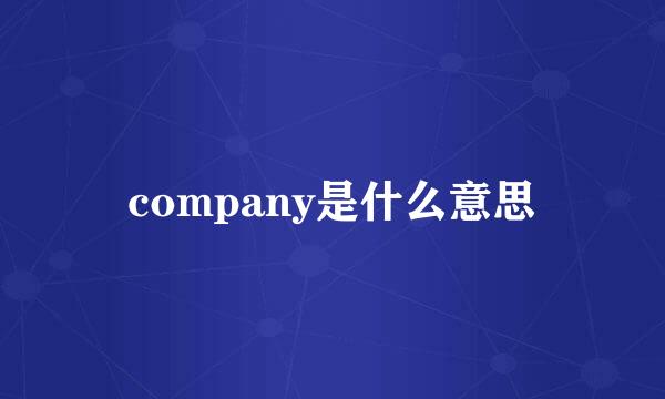 company是什么意思