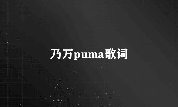 乃万puma歌词