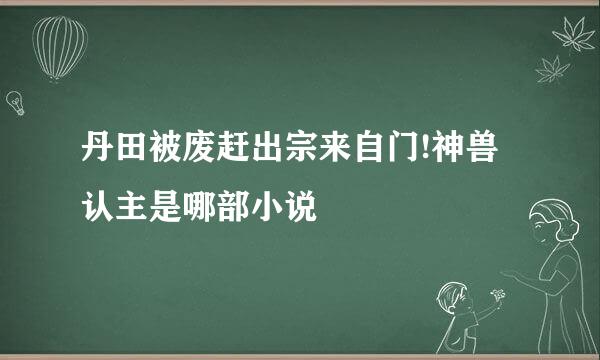 丹田被废赶出宗来自门!神兽认主是哪部小说