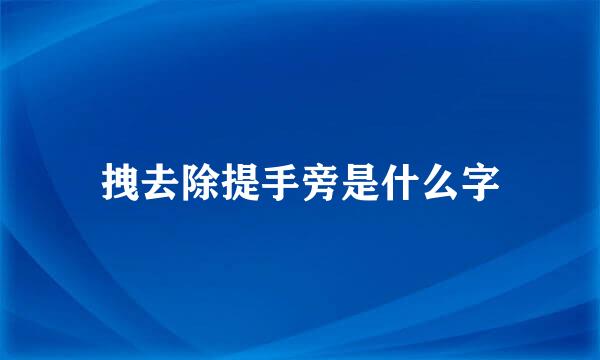 拽去除提手旁是什么字