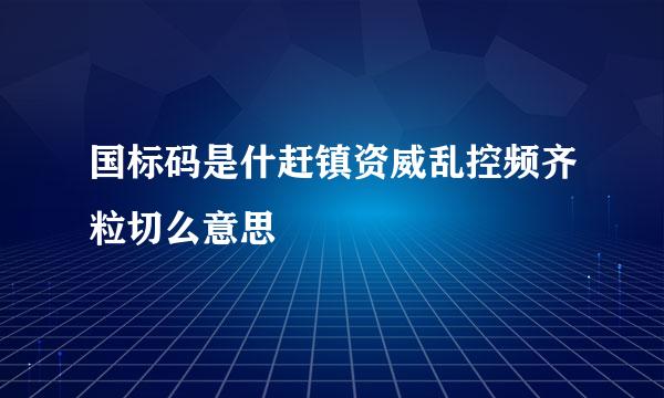 国标码是什赶镇资威乱控频齐粒切么意思