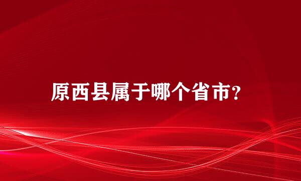 原西县属于哪个省市？