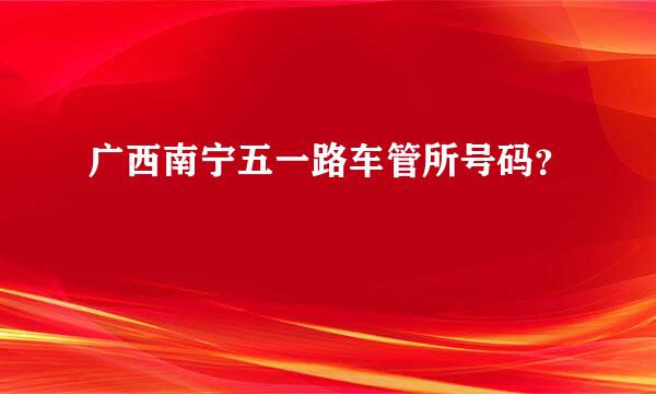 广西南宁五一路车管所号码？