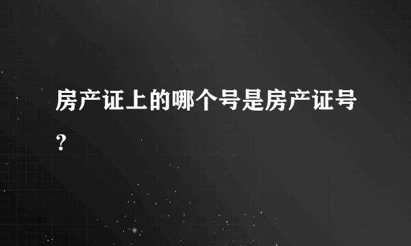 房产证上的哪个号是房产证号？