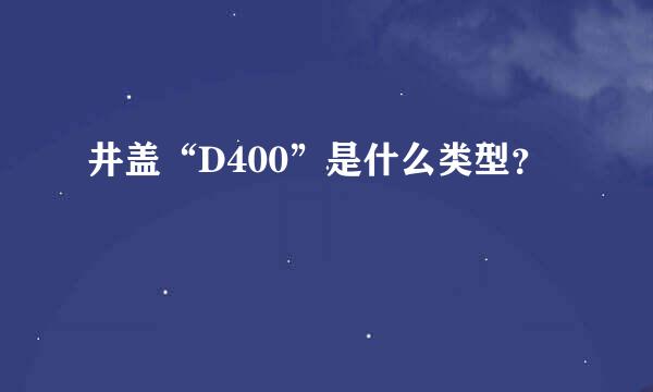 井盖“D400”是什么类型？