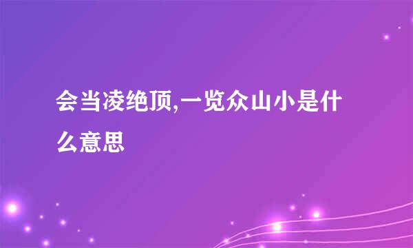 会当凌绝顶,一览众山小是什么意思