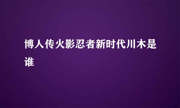 博人传火影忍者新时代川木是谁