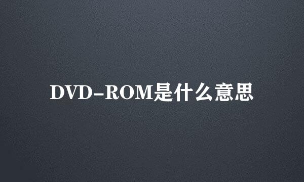 DVD-ROM是什么意思