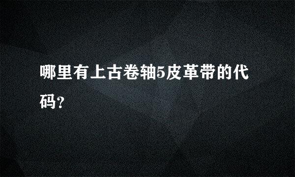 哪里有上古卷轴5皮革带的代码？