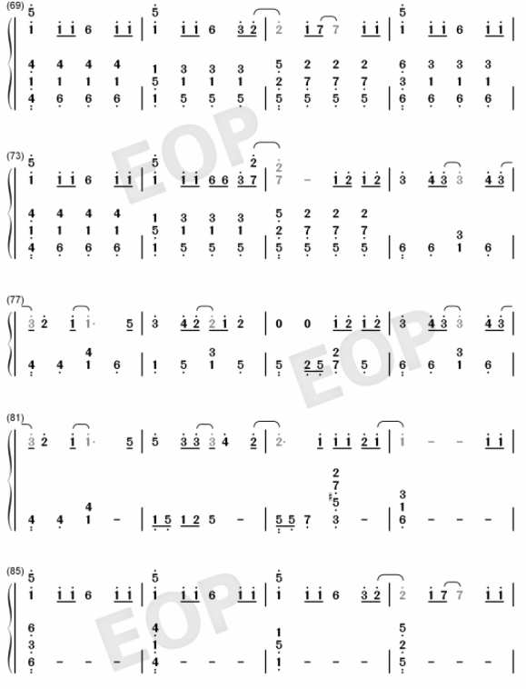 下坠falling数字简谱