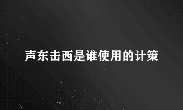 声东击西是谁使用的计策