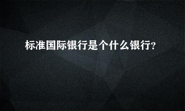 标准国际银行是个什么银行？