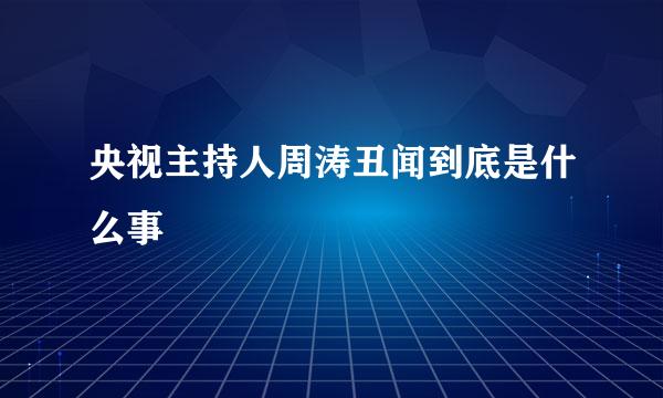 央视主持人周涛丑闻到底是什么事