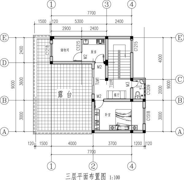 建筑平面图1：200。是什么意思？