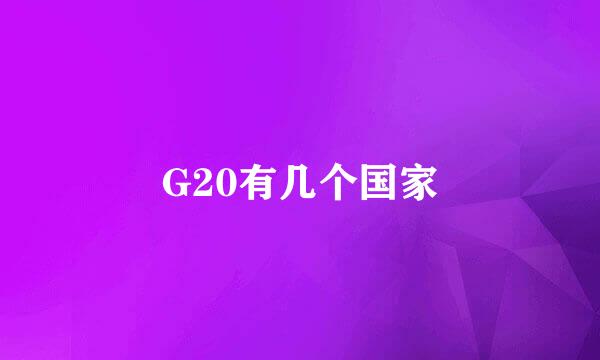 G20有几个国家