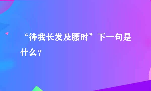 “待我长发及腰时”下一句是什么？