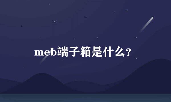 meb端子箱是什么？