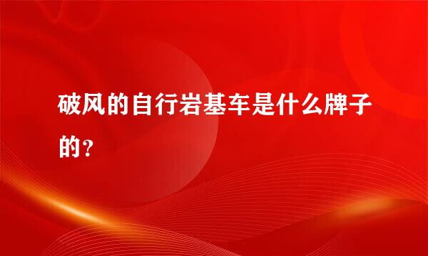 破风的自行岩基车是什么牌子的？