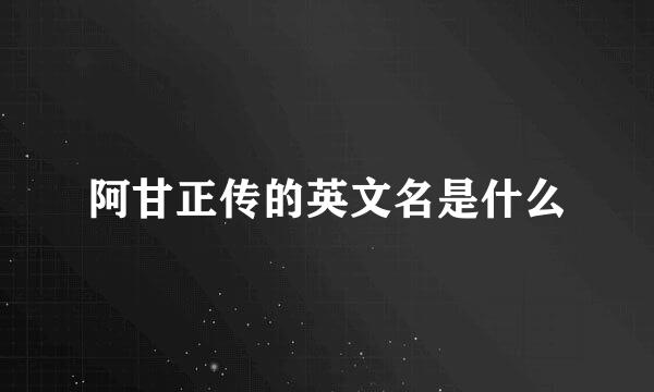 阿甘正传的英文名是什么