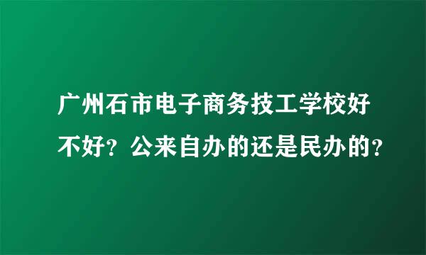 广州石市电子商务技工学校好不好？公来自办的还是民办的？