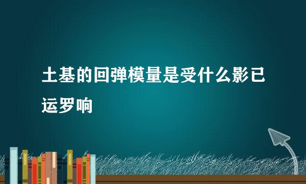 土基的回弹模量是受什么影已运罗响