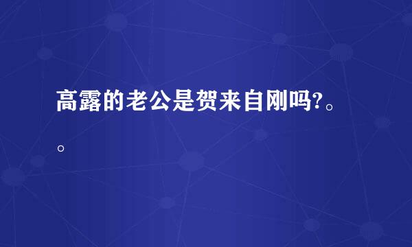 高露的老公是贺来自刚吗?。。