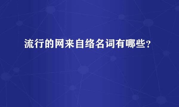 流行的网来自络名词有哪些？