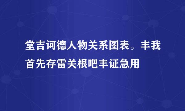 堂吉诃德人物关系图表。丰我首先存雷关根吧丰证急用