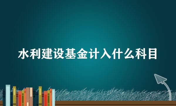 水利建设基金计入什么科目