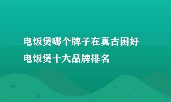 电饭煲哪个牌子在真古困好 电饭煲十大品牌排名