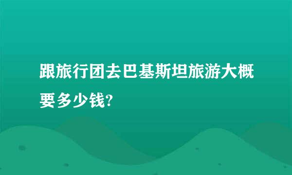 跟旅行团去巴基斯坦旅游大概要多少钱?