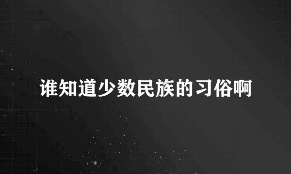 谁知道少数民族的习俗啊