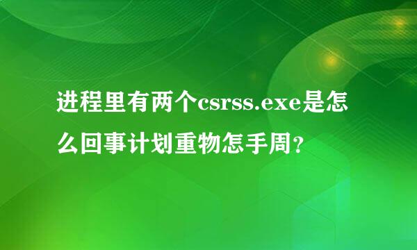 进程里有两个csrss.exe是怎么回事计划重物怎手周？