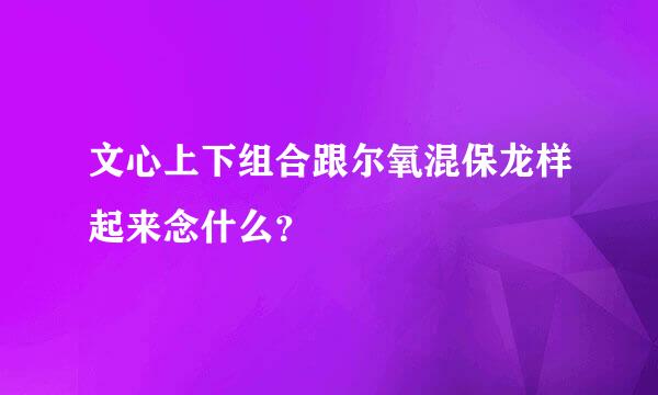 文心上下组合跟尔氧混保龙样起来念什么？