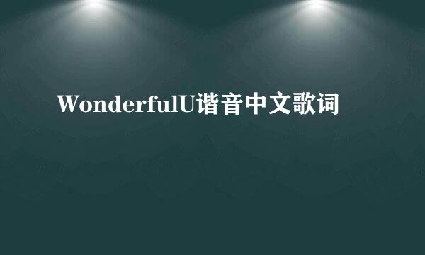 WonderfulU谐音中文歌词