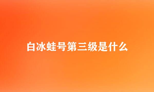 白冰蛙号第三级是什么