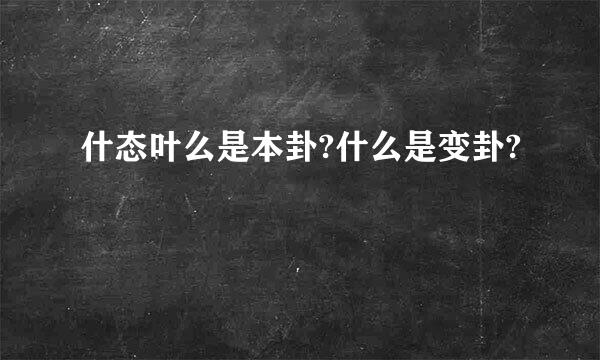 什态叶么是本卦?什么是变卦?