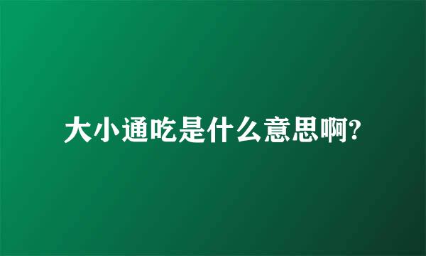 大小通吃是什么意思啊?