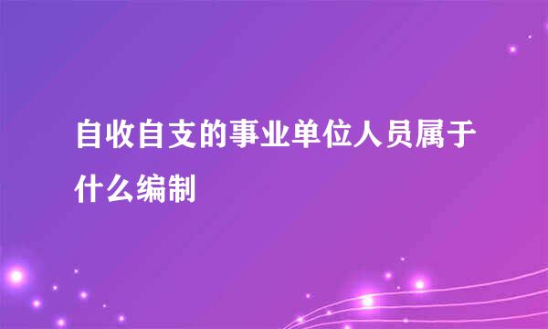 自收自支的事业单位人员属于什么编制