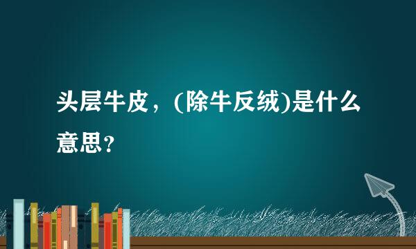 头层牛皮，(除牛反绒)是什么意思？