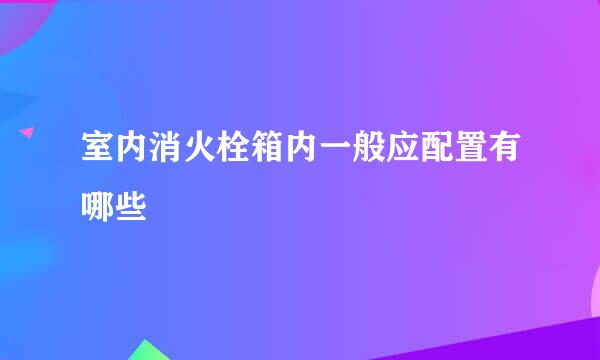 室内消火栓箱内一般应配置有哪些