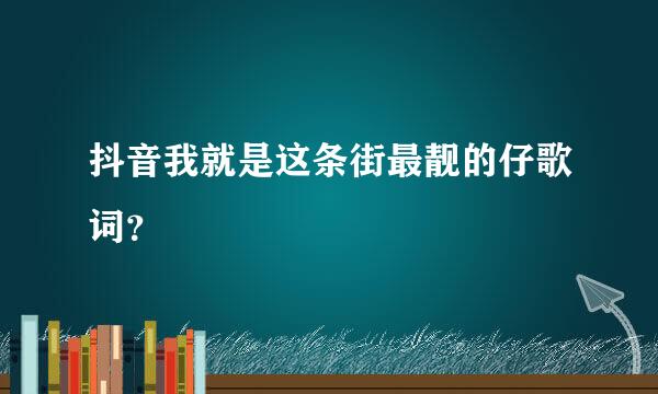 抖音我就是这条街最靓的仔歌词？