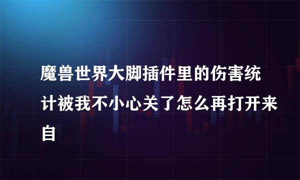 魔兽世界大脚插件里的伤害统计被我不小心关了怎么再打开来自