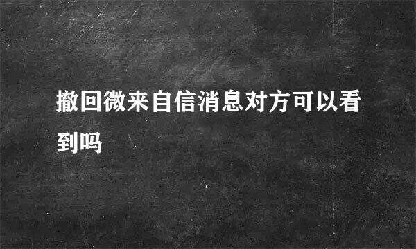 撤回微来自信消息对方可以看到吗